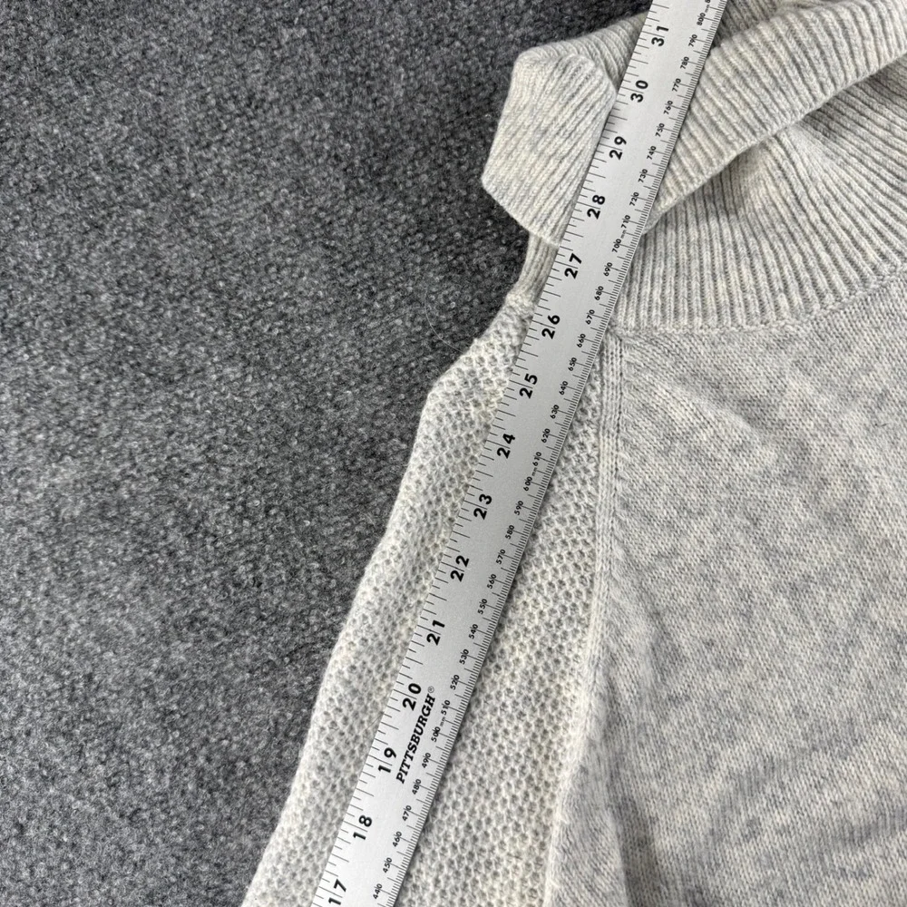 Loft Womens Gray Marl Waffle Knit Raglan Turtleneck Sweater Size M 0430